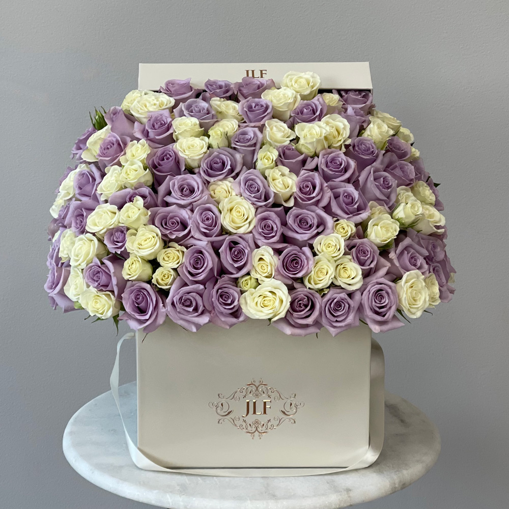 Lavender Roses and White Baby Roses