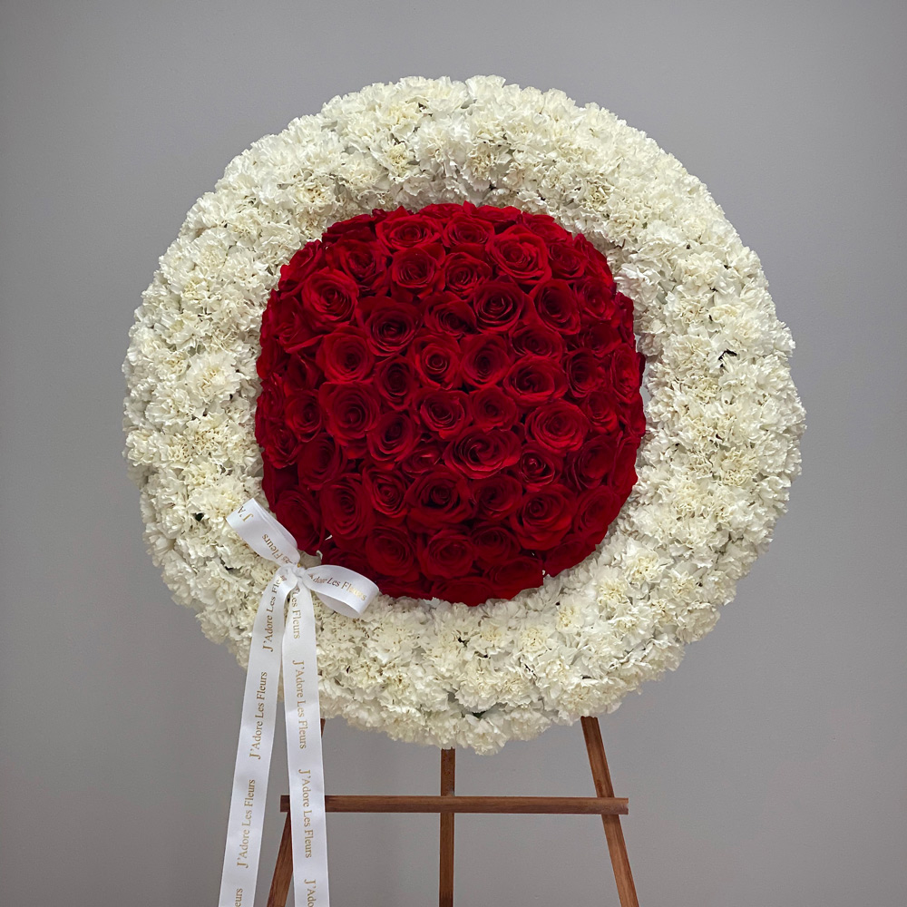 Roses & Carnations JLF Standing Sympathy Wreath