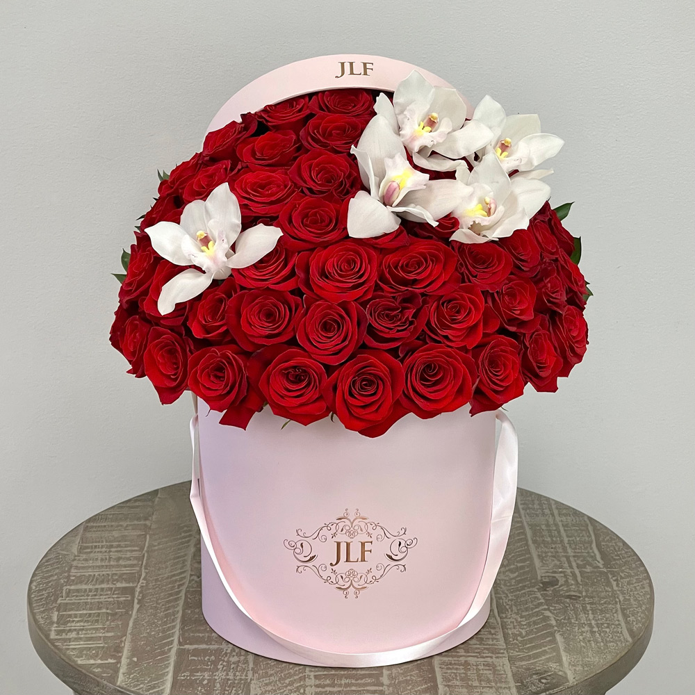 Signature Red Rose Birthday Box - JLF Los Angeles Florist