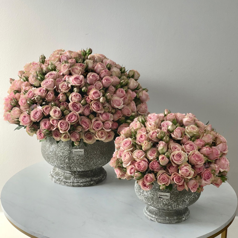 Baby Roses in Medium & Large Ceramic Vase Set