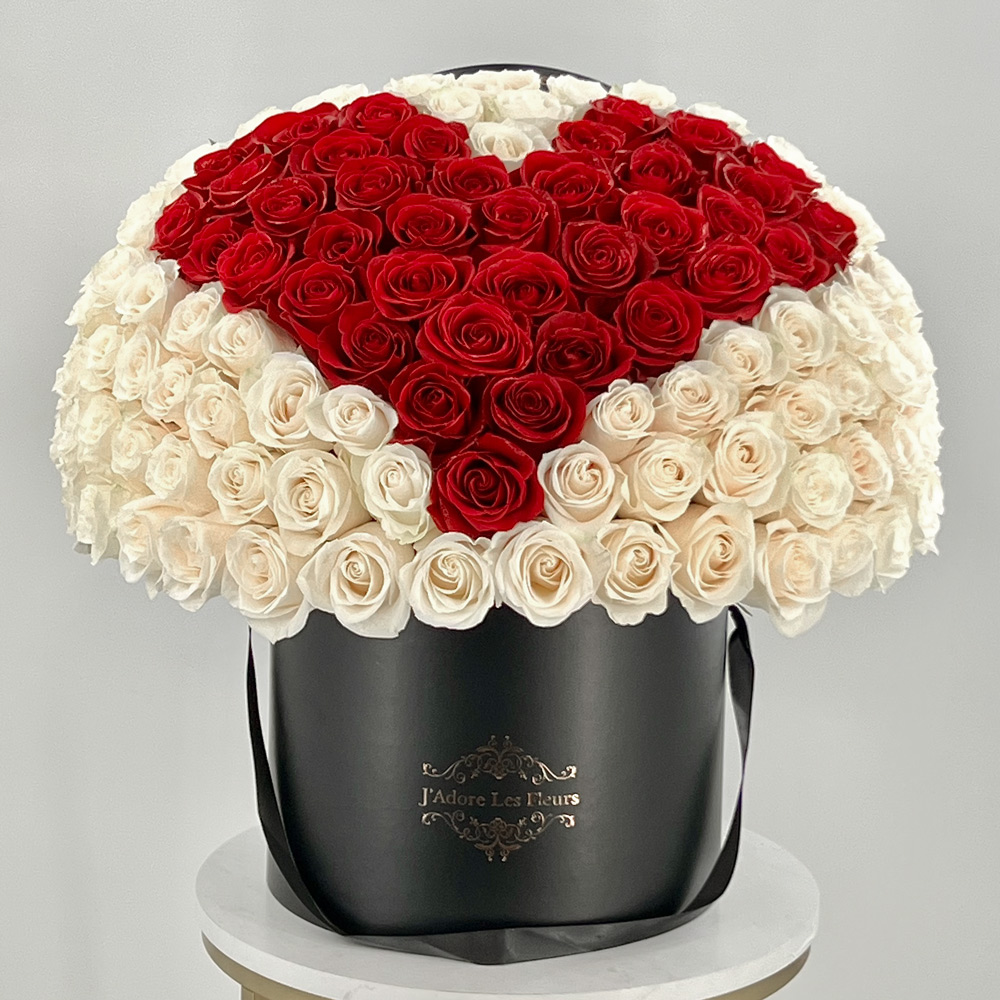 Large Signature Red Heart Rose Box