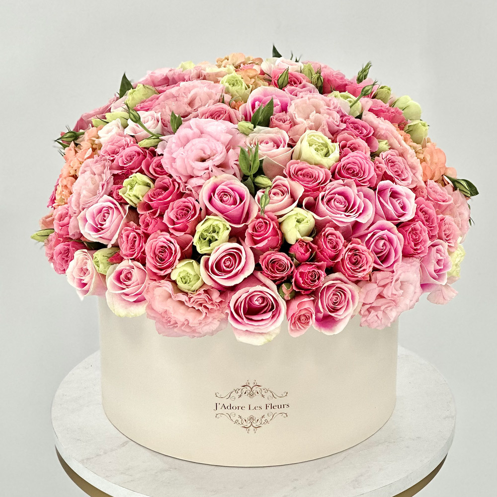 Pink Pastel in Low Centerpiece Box