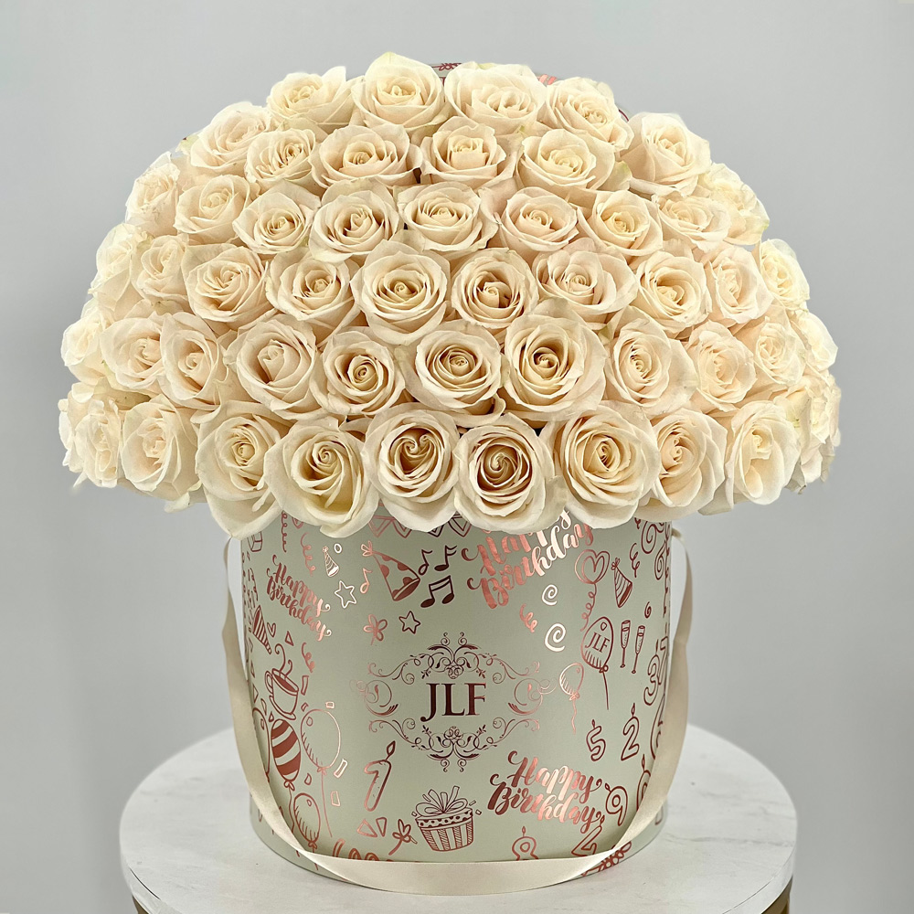 Signature White Rose Birthday Box