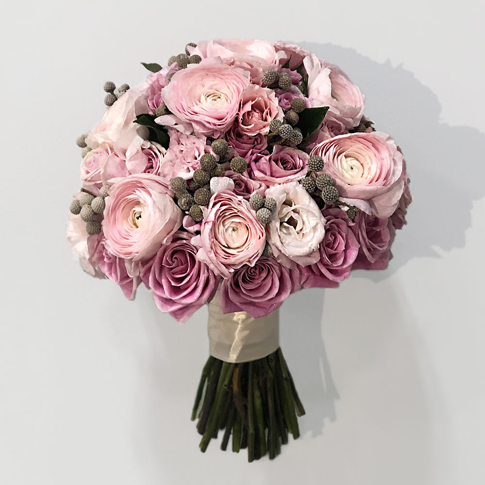 Pink Ranunculus and Rose Bouquet
