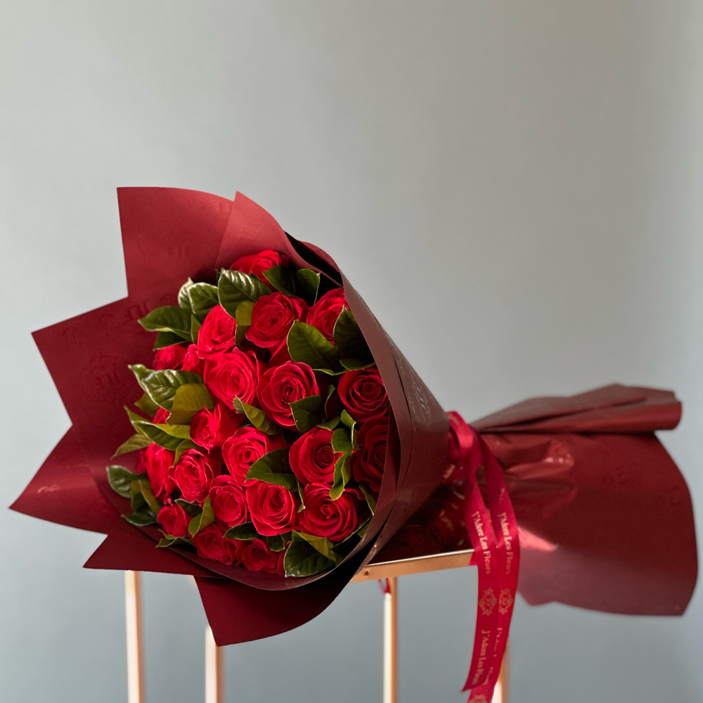 25 Red Rose Hand-Tied Bouquet