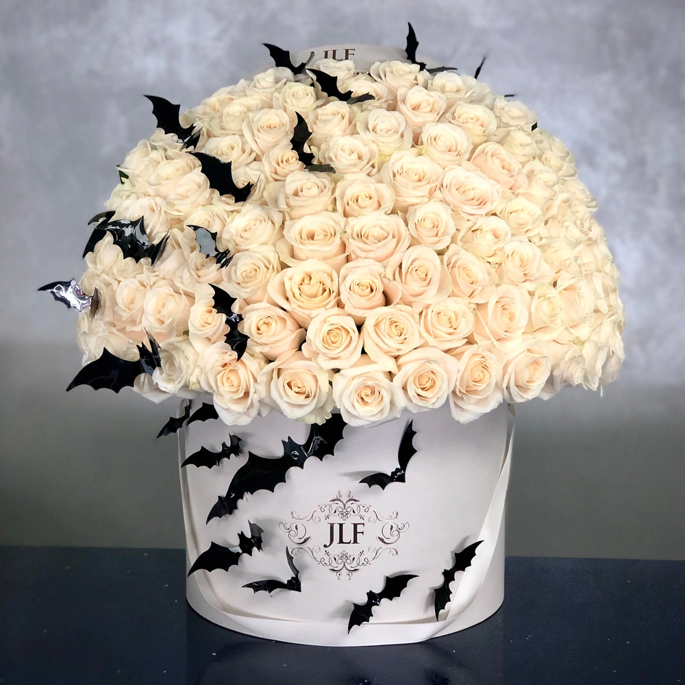 White Rose Box With Bats