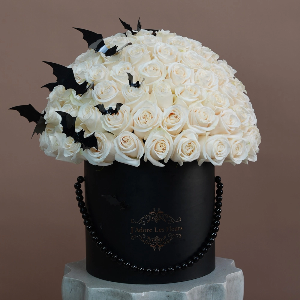 White Rose Box With Bats