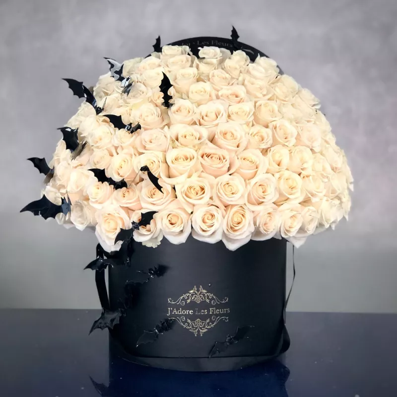 Jadore White Rose Box With Bats