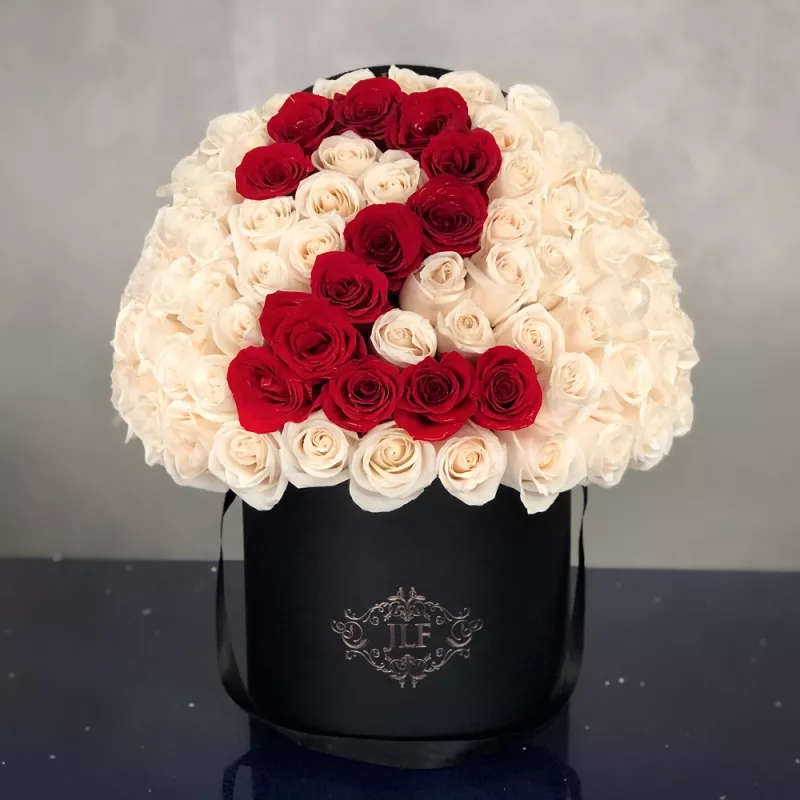 Jadore Custom Number or Letter Dome-shape Rose Box