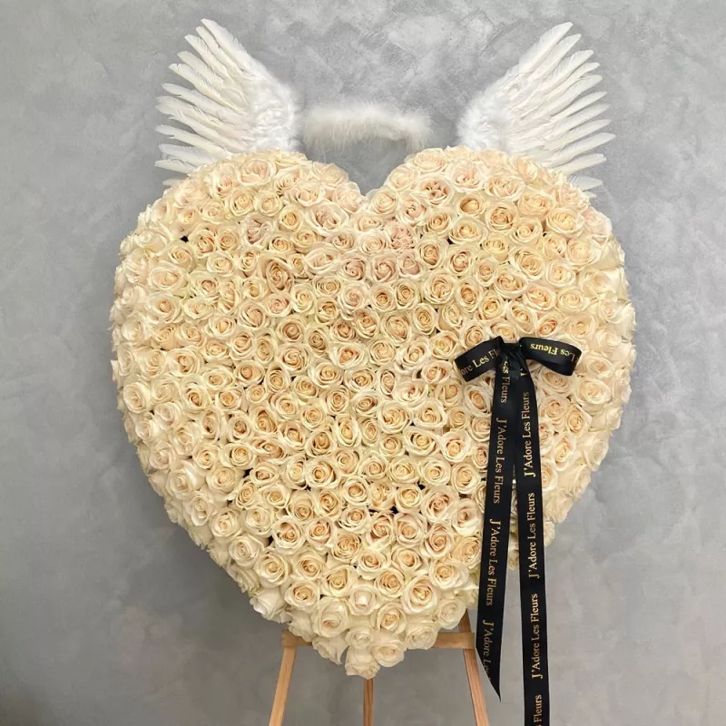 Jadore White Angel Heart JLF Sympathy