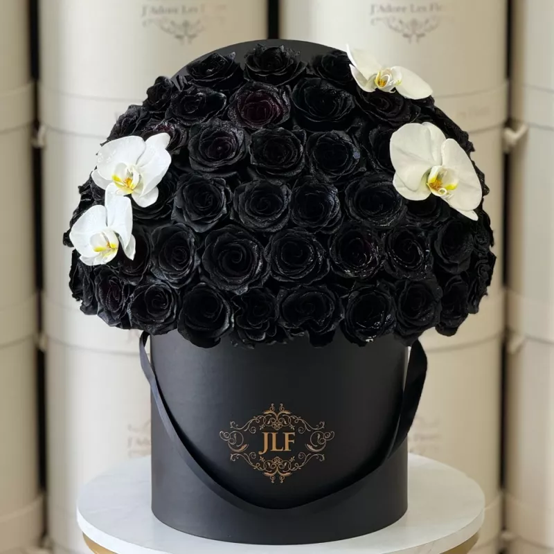 Jadore Signature Black Roses With Orchids