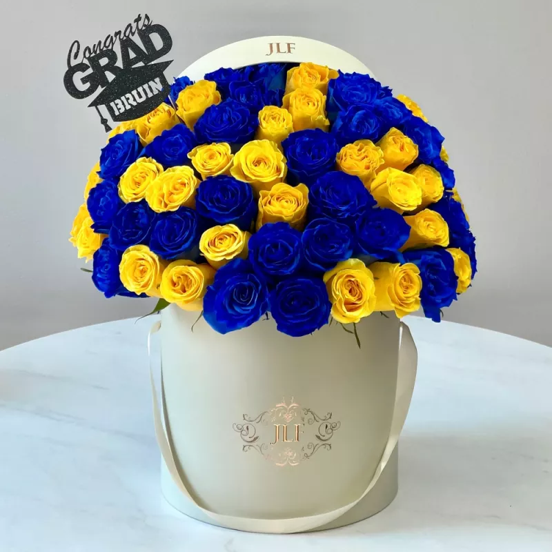 Jadore UCLA Signature Blue & Yellow Rose Box