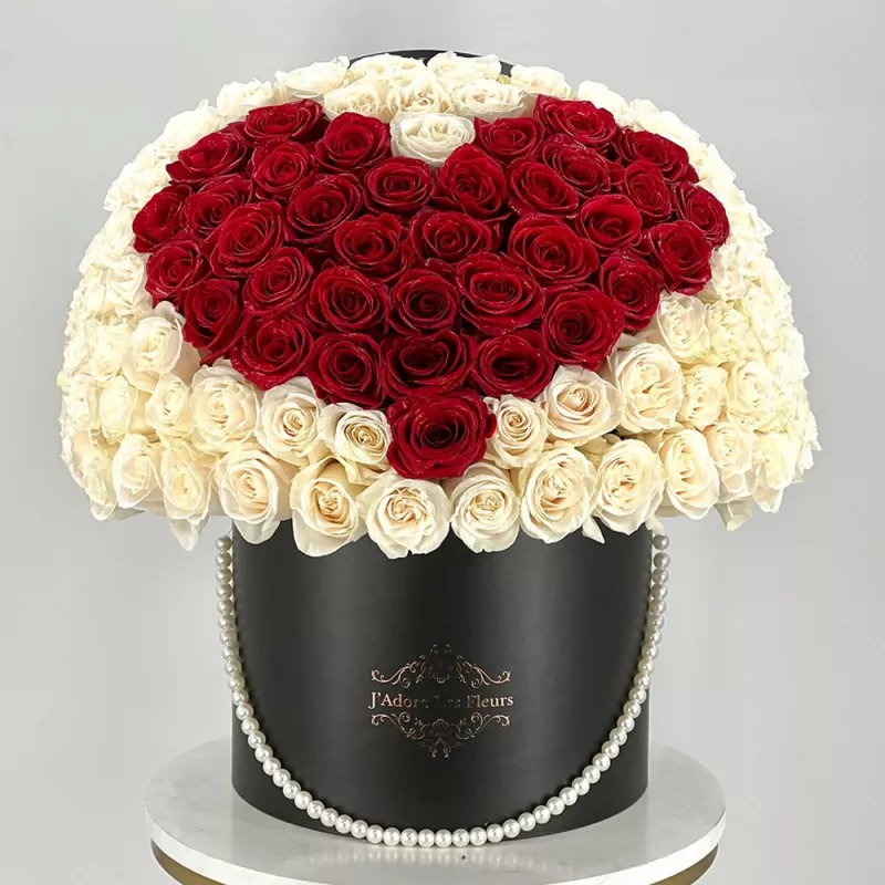 Jadore 100 Rose Signature Red Heart Box