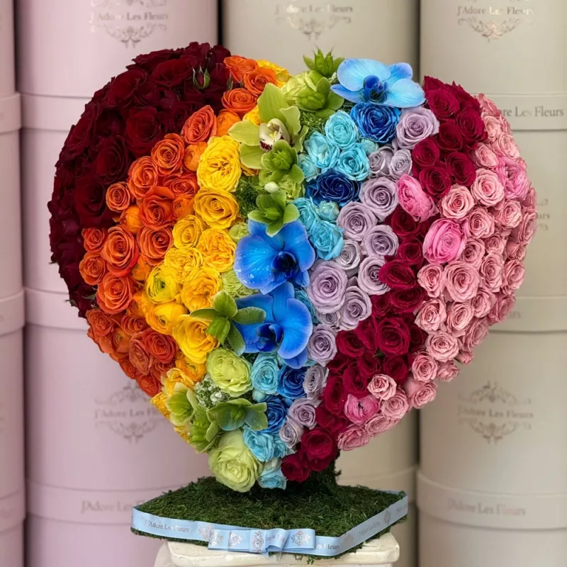 Jadore Standing Rainbow Heart