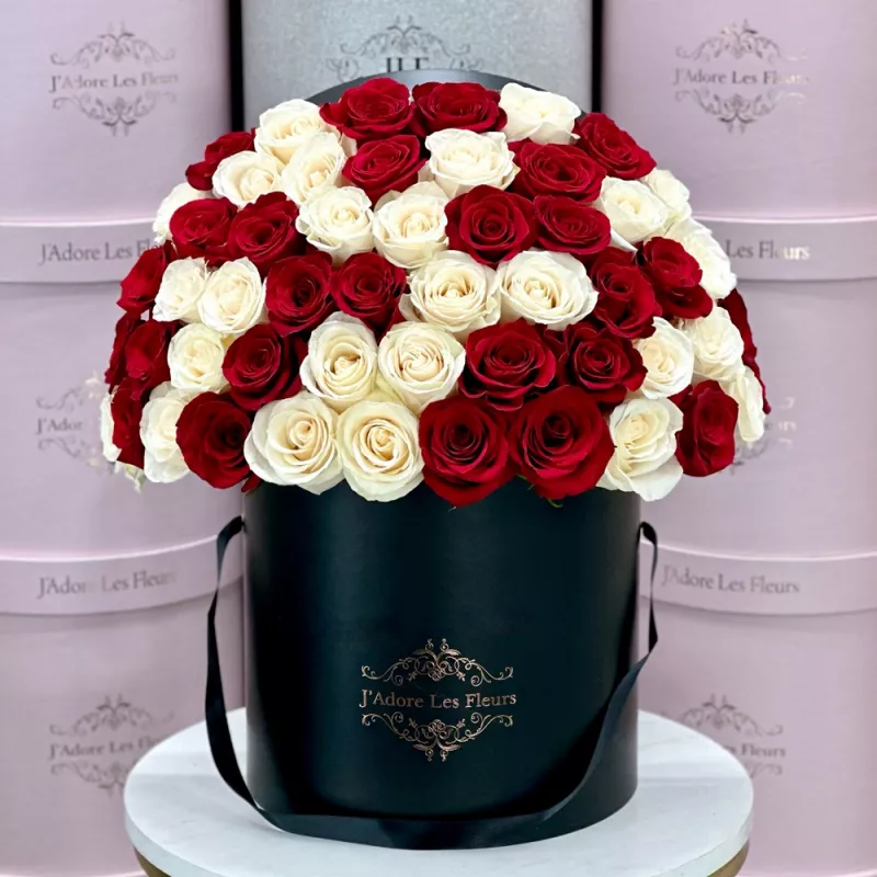 Jadore JLF Signature Red and White Rose Box