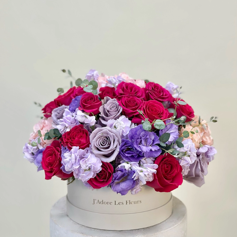 Fuchsia Garden in Small Centerpiece Box