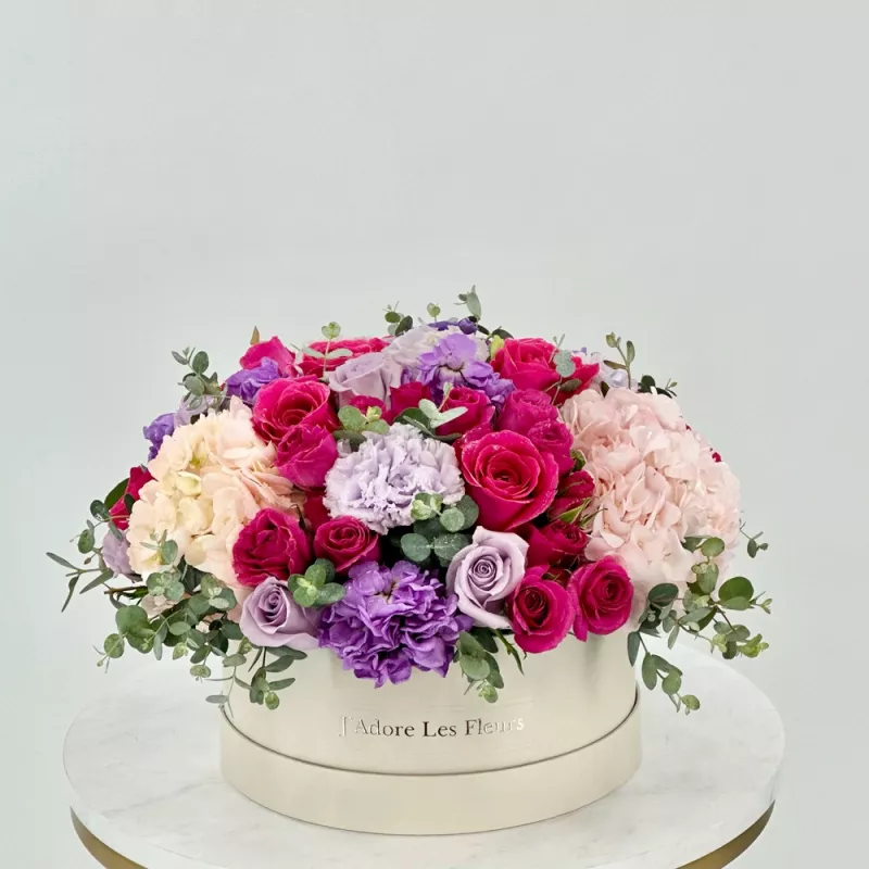 Jadore Fuchsia Garden in Small Centerpiece Box