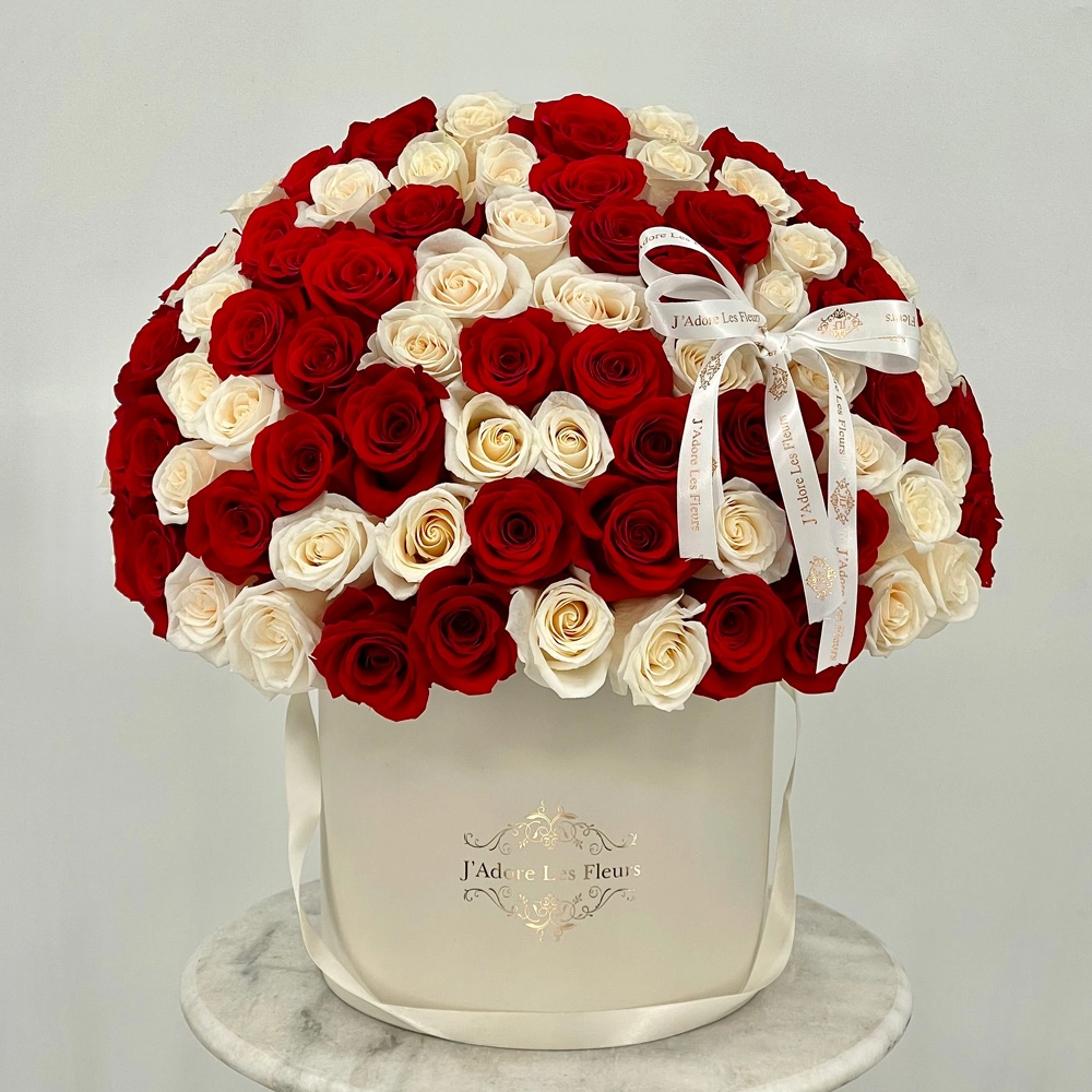 Red and White Roses Box Red and White Roses Box