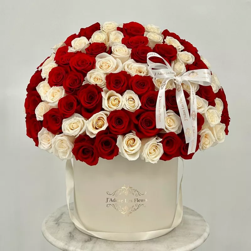 Jadore JLF Red x White Rose Box