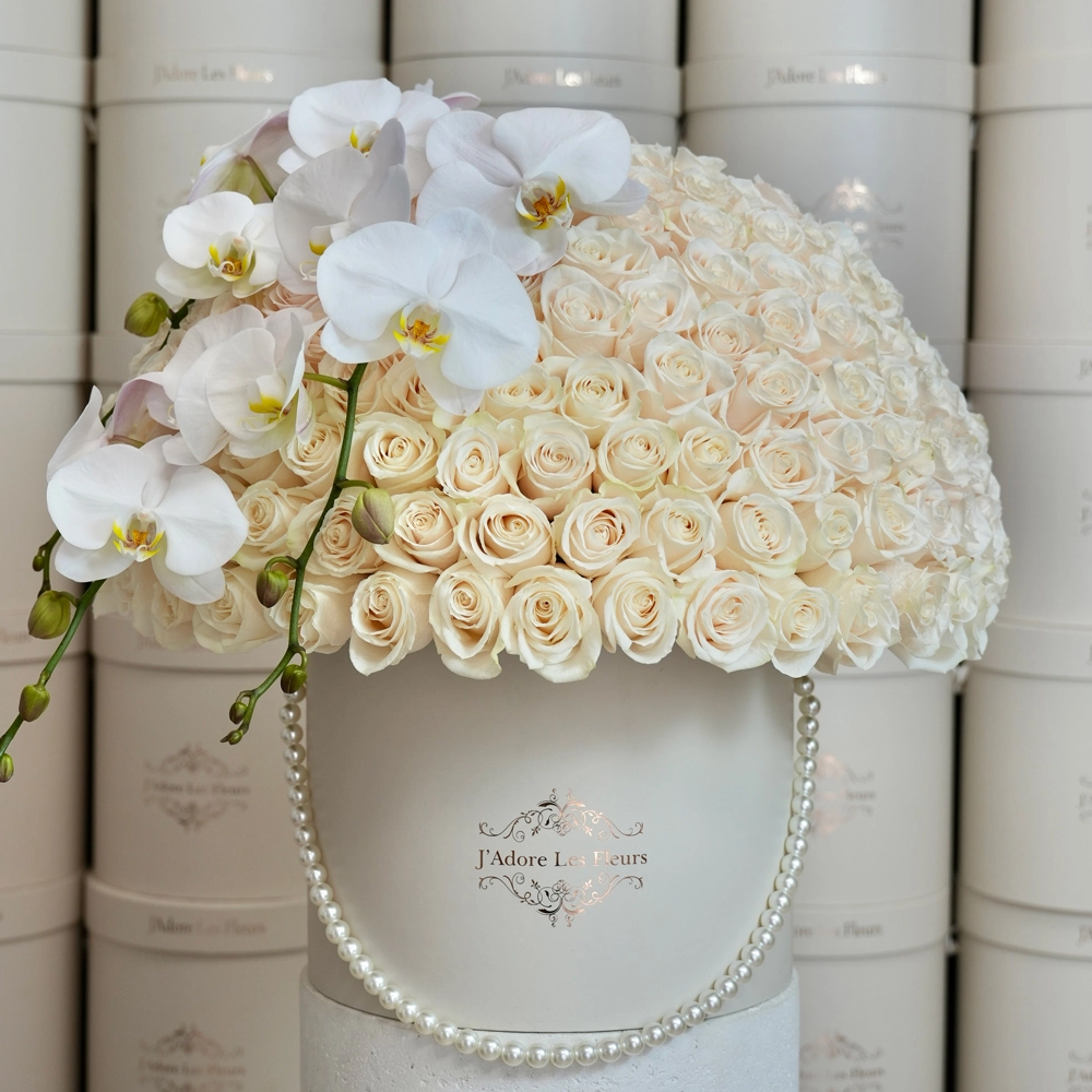 White Roses and Orchids
