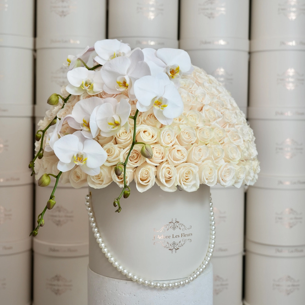 White Roses and Orchids