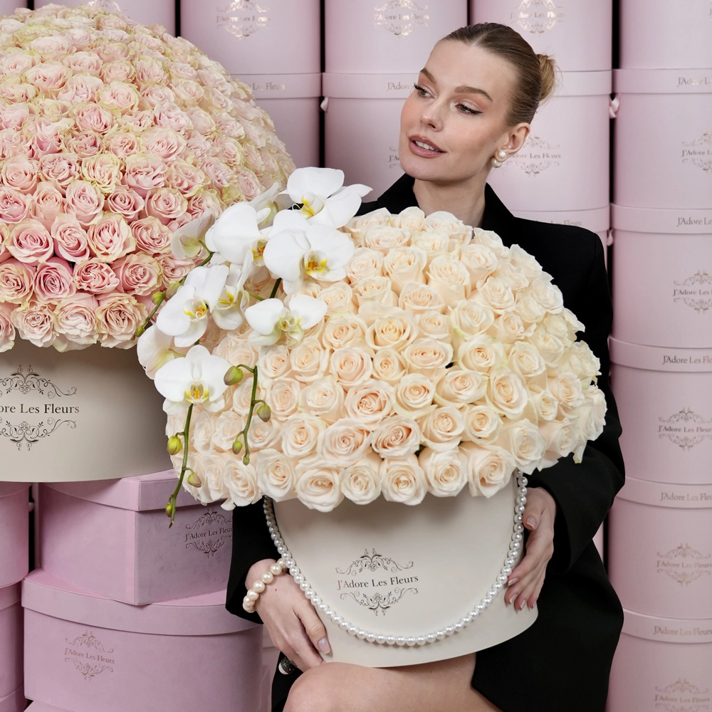 White Roses and Orchids