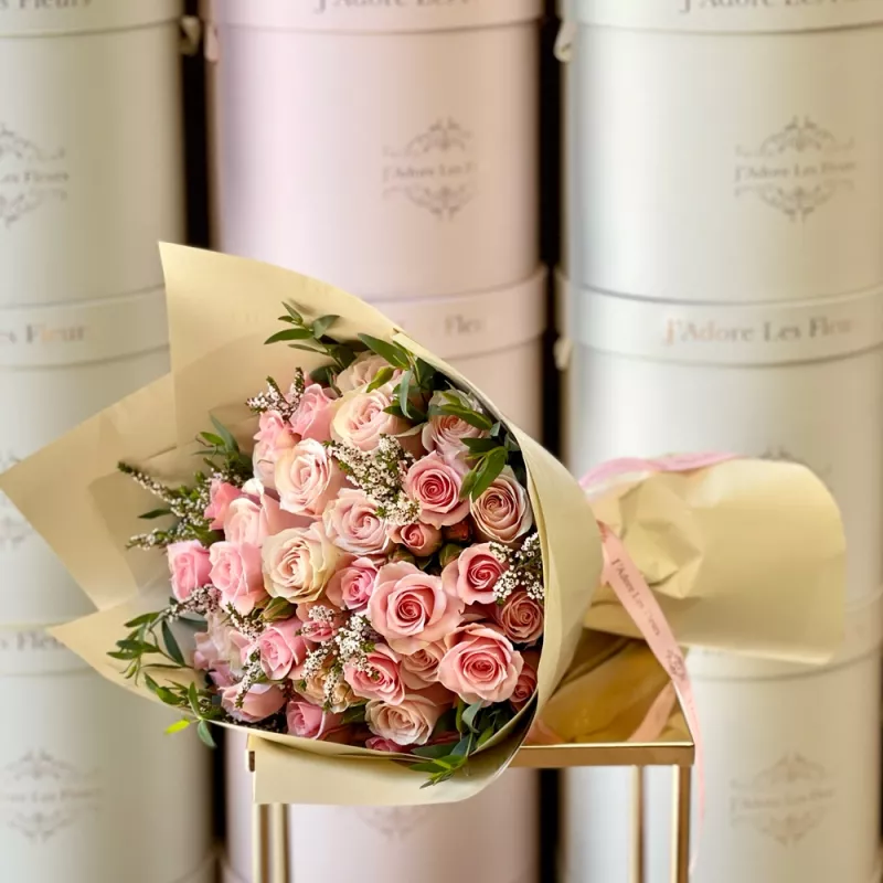 Jadore Petite Enchanted Blush Hand-Tied Bouquet