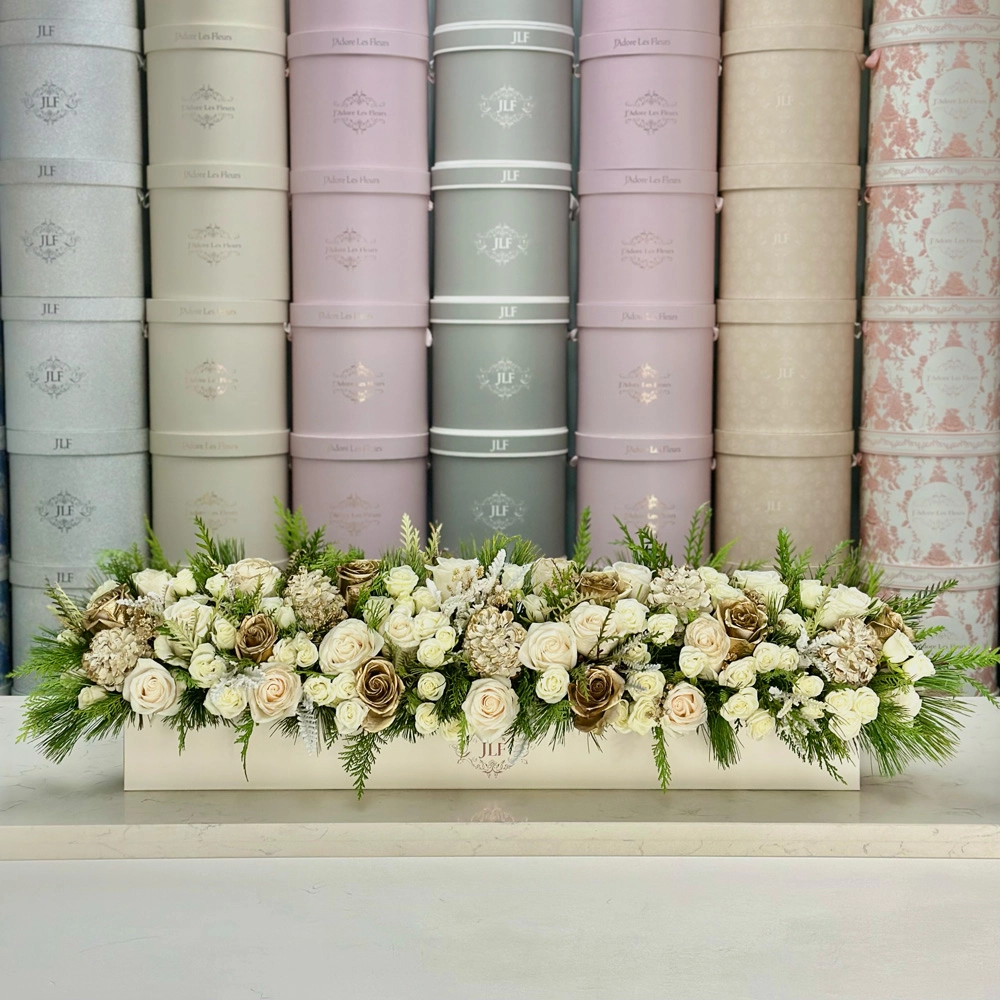 Celestial Gold & Ivory Centerpiece