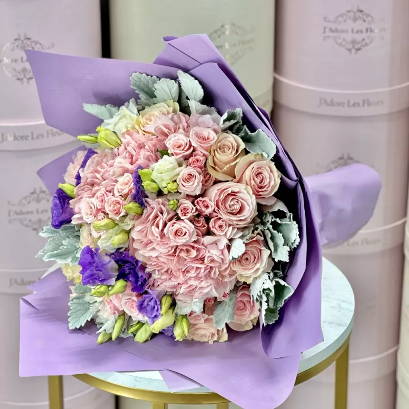 Jadore Pink and Blush Hand-Tied Bouquet