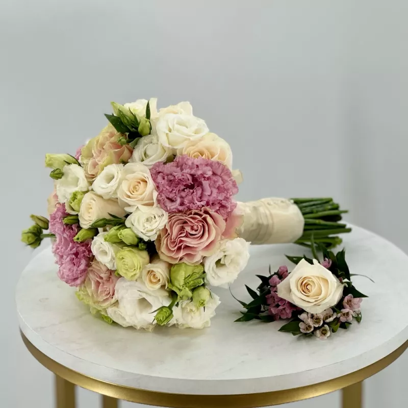 Jadore Bridal Bouquet and Boutonnière Set