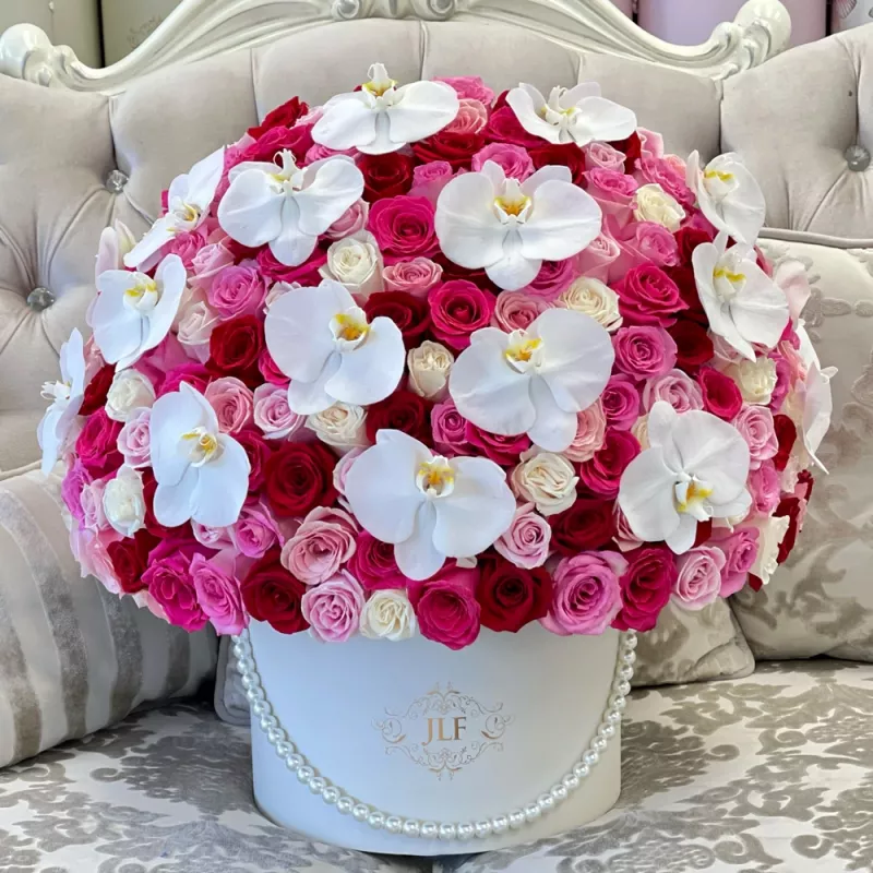 Jadore Grand Multicolor Roses and Orchids