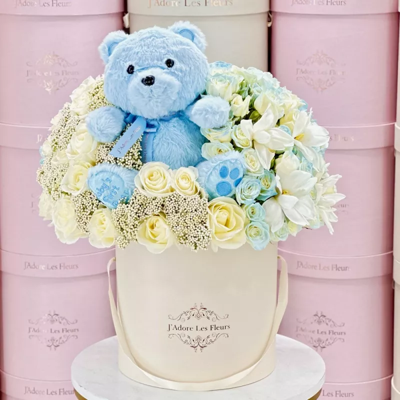 Jadore New Baby Blue Teddy Bear Fleurs