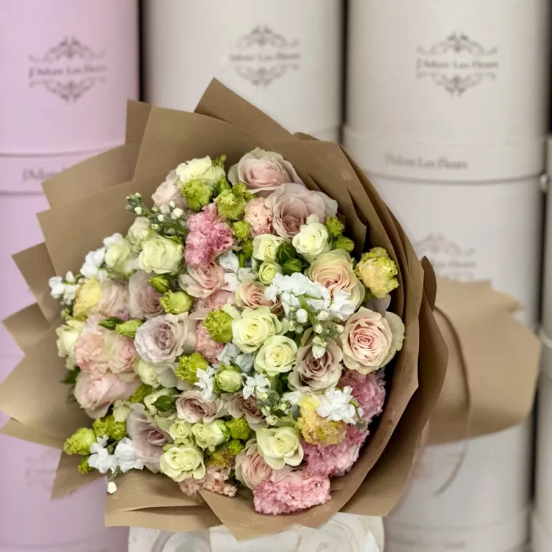 Jadore Blushing Neutrals Hand-Tied Bouquet