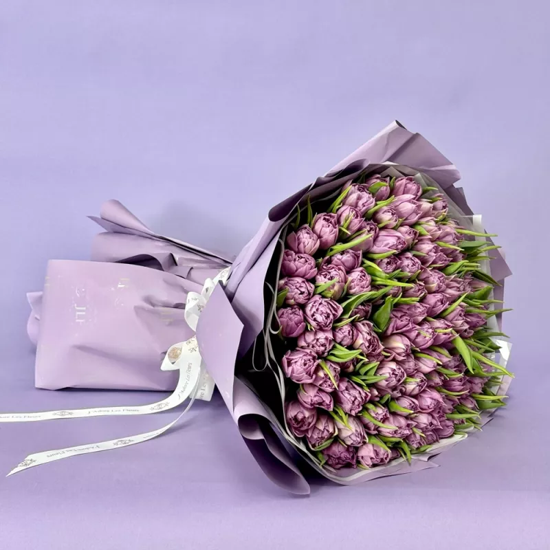 Jadore 101 Purple Tulip Hand-Tied Bouquet