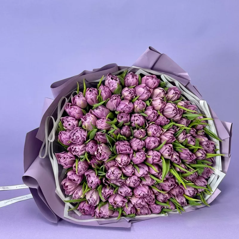 Jadore 101 Purple Tulip Hand-Tied Bouquet
