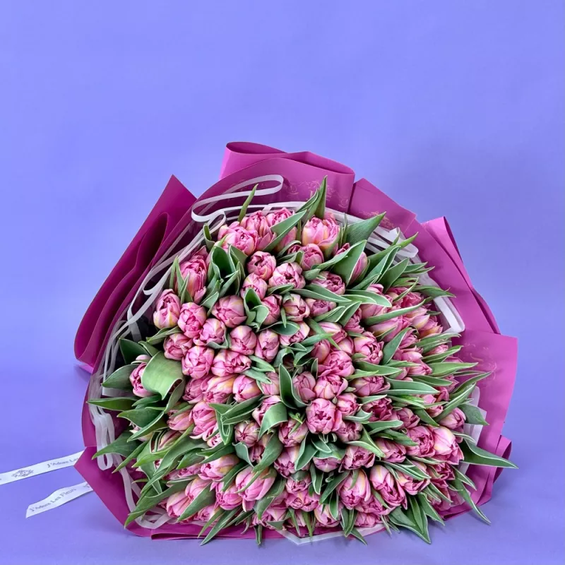 Jadore 101 Pink Tulip Hand-Tied