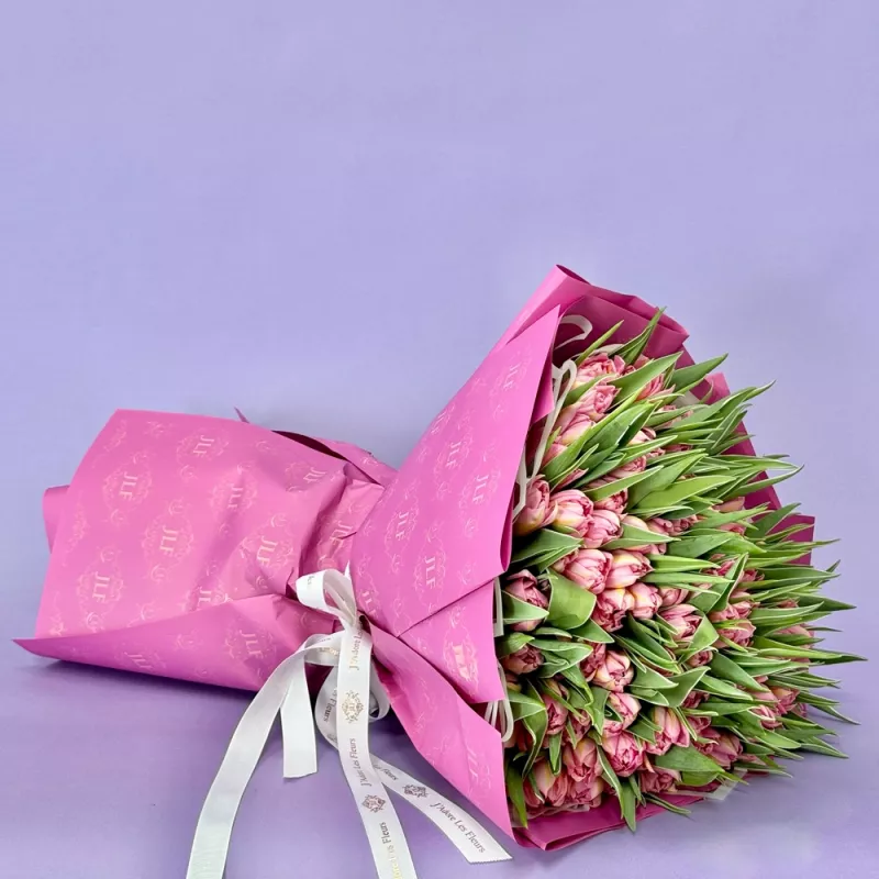 Jadore 101 Pink Tulip Hand-Tied
