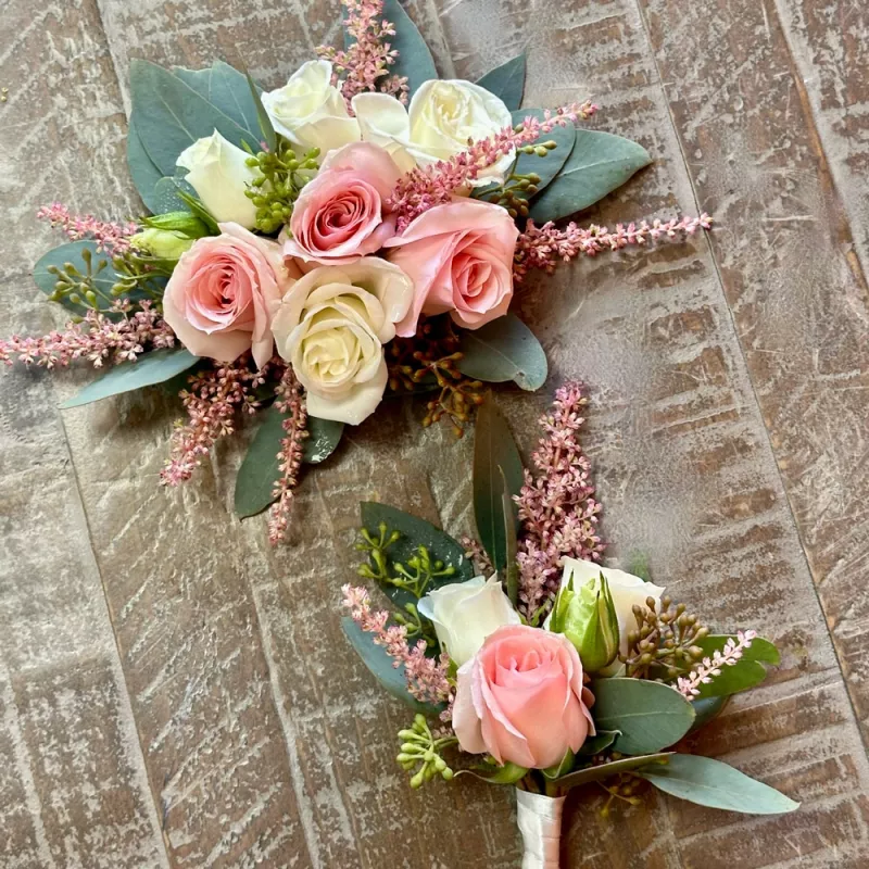 Jadore Dusty Rose Corsage and boutonnières Duo