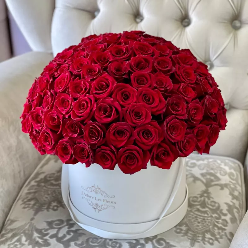 Jadore 100 Signature Roses in a Dome Shape