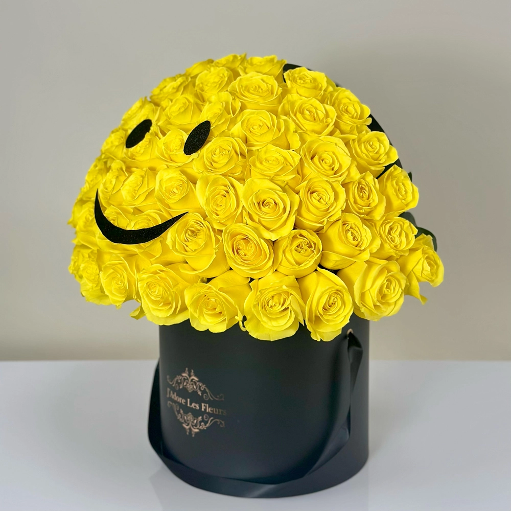 Smiley Face Emoji with Roses