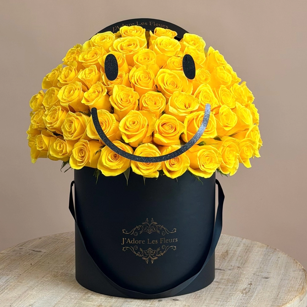 Smiley Face Emoji with Roses