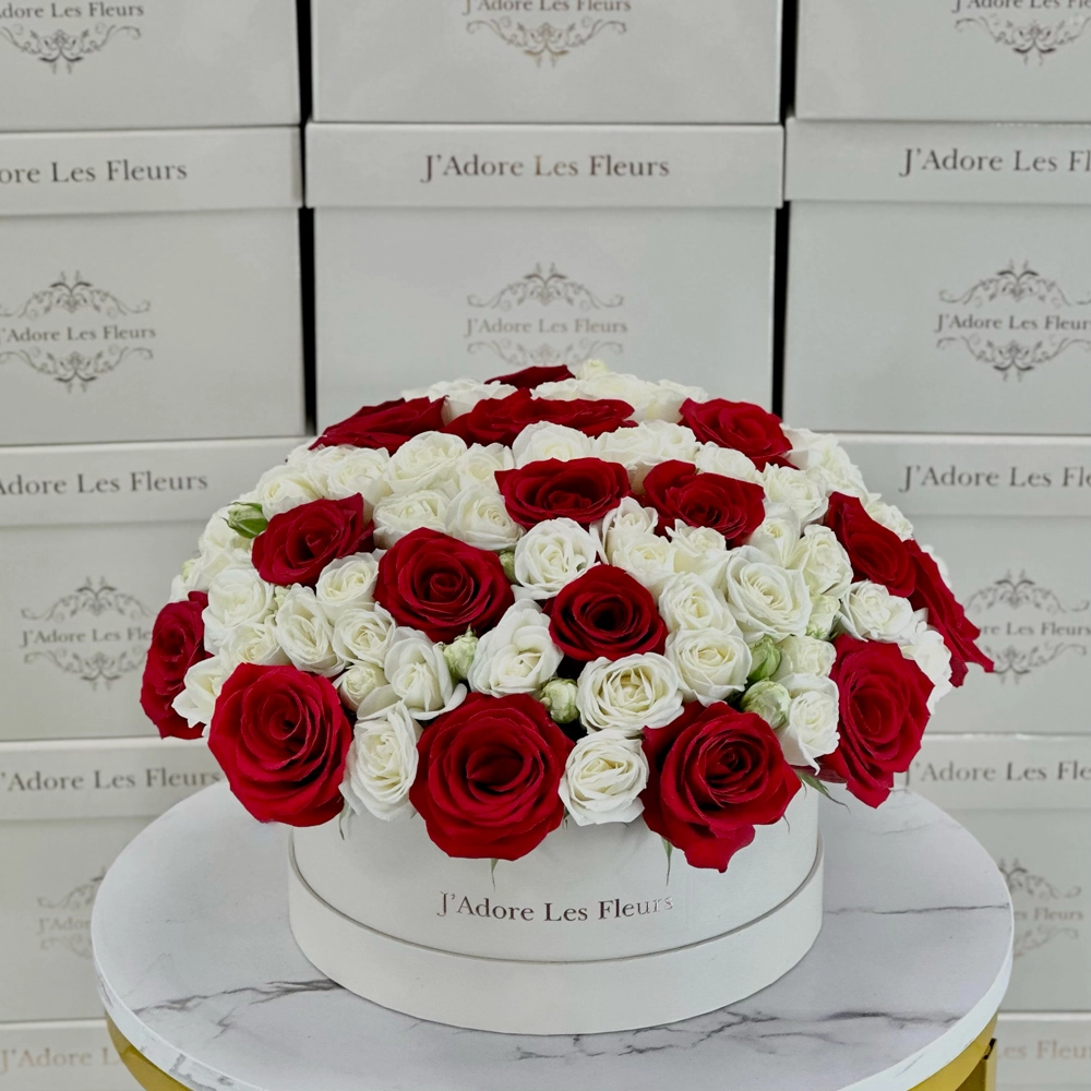 Pure Rose Elegance in Centerpiece Box