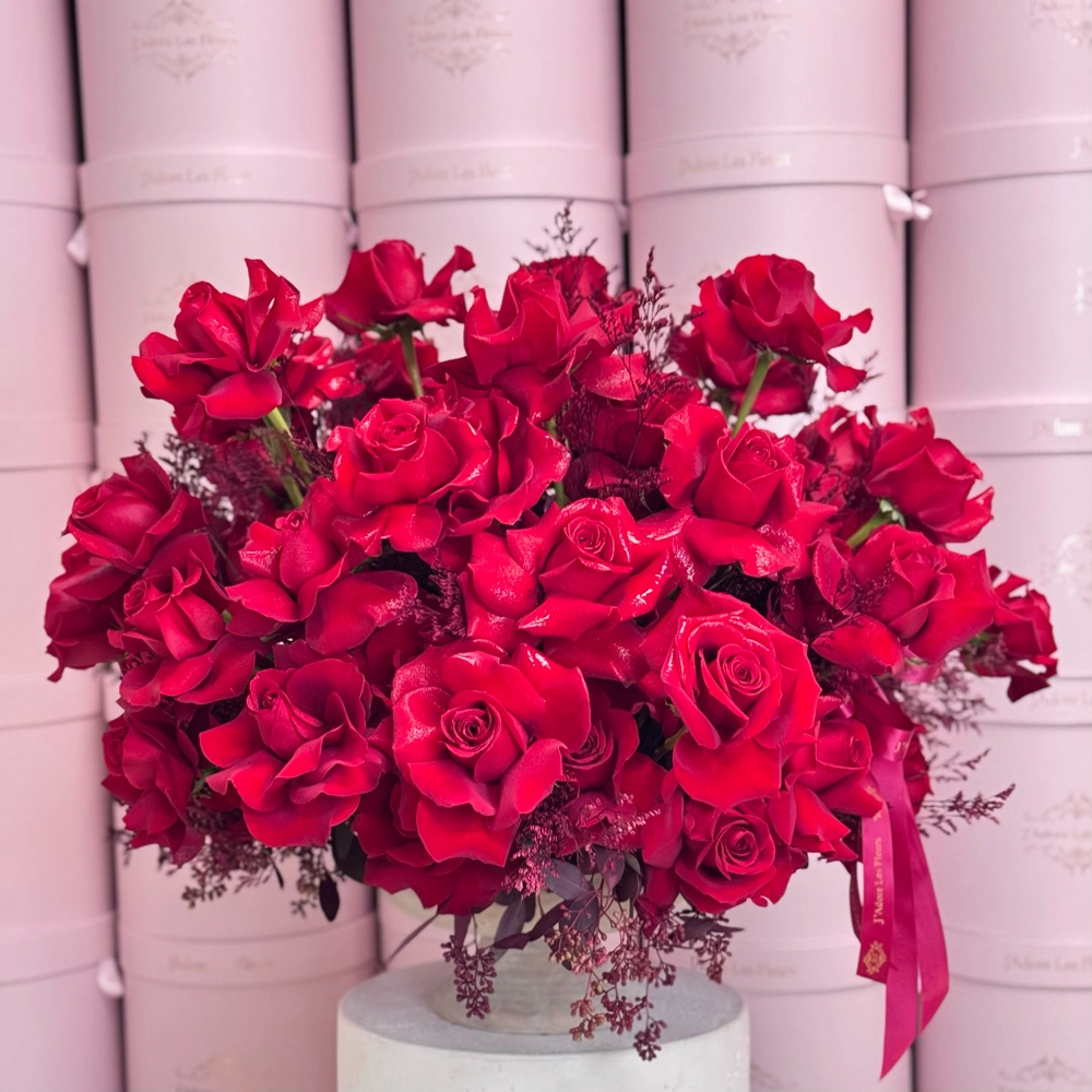 100 Flexed Velvet Roses