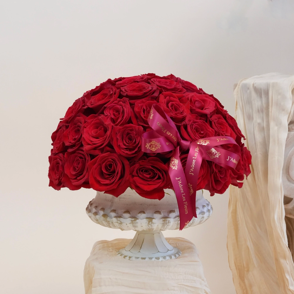 Classic Roses in a Vintage Vase