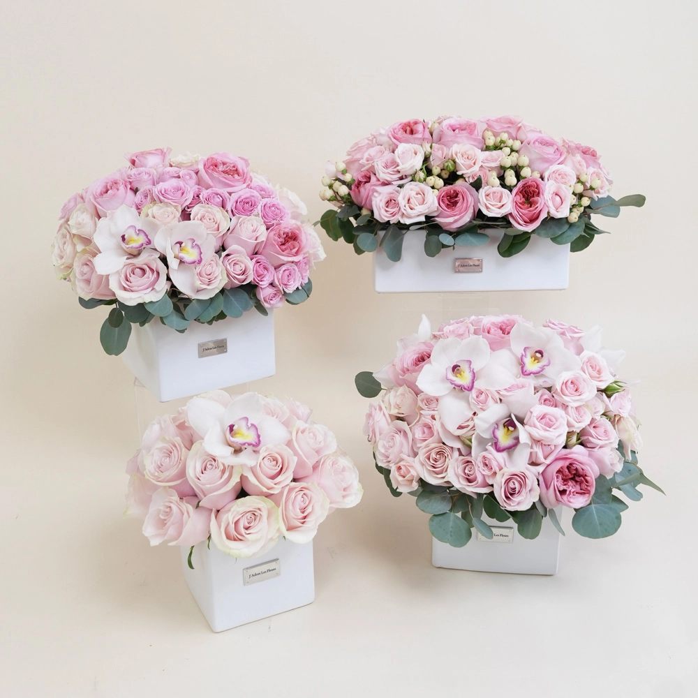 White Square Vase Collection