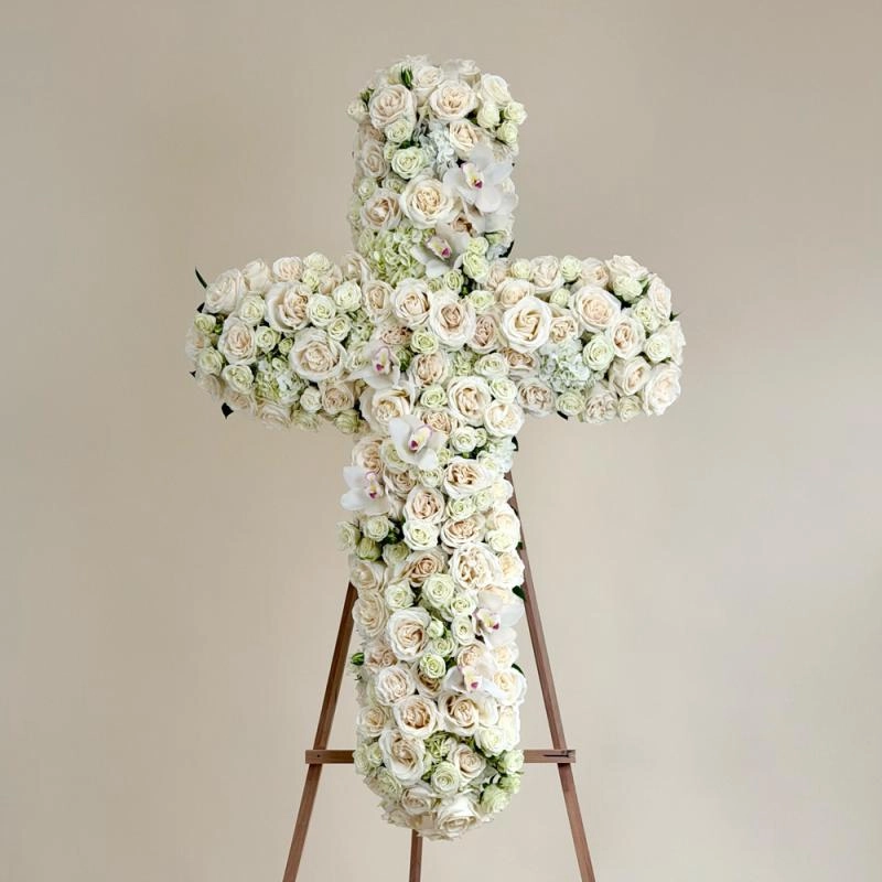 Jadore All White Sympathy Cross